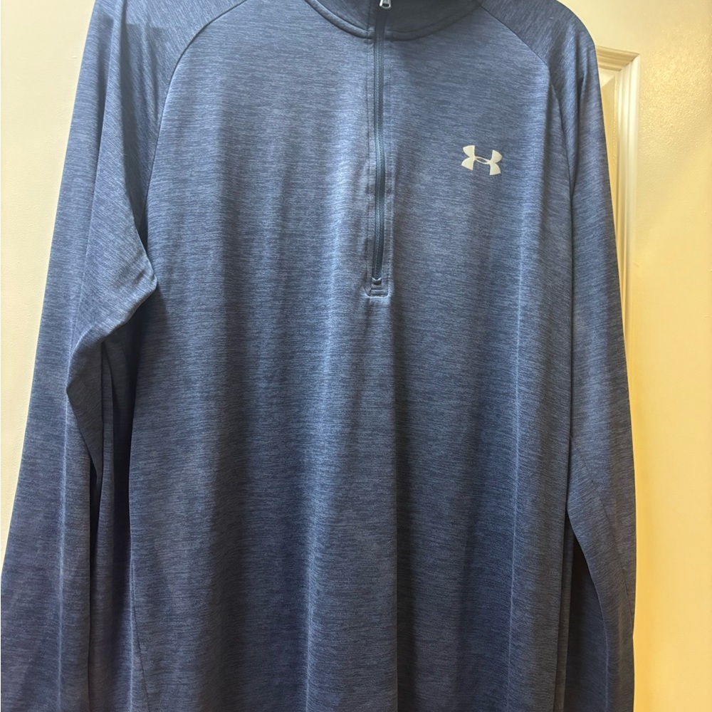 Under Armour Men's Heathered Blue Quarter-Zip Pullover